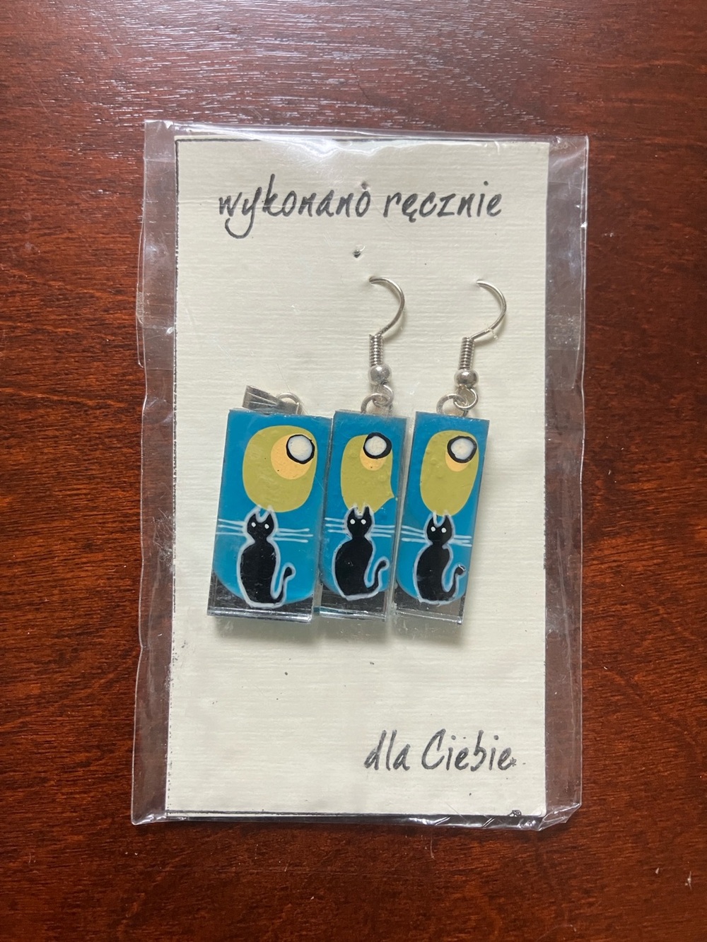 Cat Moon Earrings and Pendant